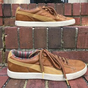 Puma leather sneakers with suede details